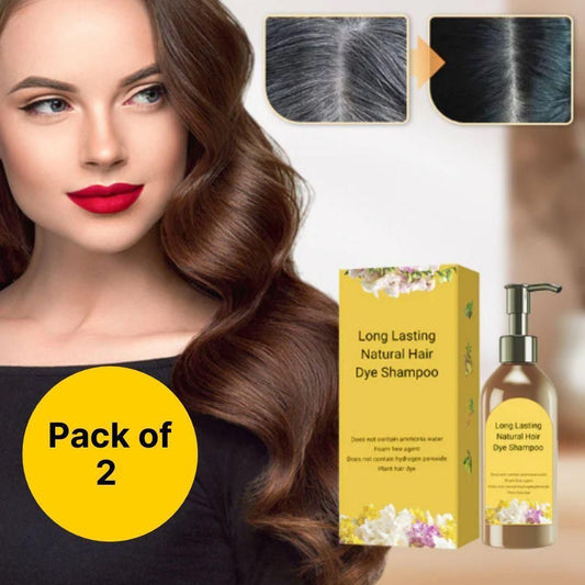 Long Lasting Natural Hair Dye Shampoo - Pack of 2